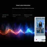 Robot interactif tout-en-un à double écran tactile de 43 pouces avec IA, système d'exploitation Android, dialogue vocal, fonction de marche, pour l'éducation et les aéroports