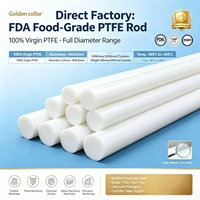 Barra Redonda de PTFE Virgen, Resistente a Altas Temperaturas y a Productos Químicos, para Cojinetes Deslizantes, Tiras Antidesgaste, Juntas, Sellos y CNC