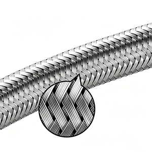 Manguera Flexible Corrugada de Acero Inoxidable 304 de Alta Calidad y Durabilidad, de Doble Cabezal, para Uso en Baños, Diámetro Interior de 1/2 y 3/4, Presión Máxima de 250 psi - Product Image 4