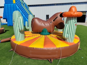 Taureau de rodéo gonflable commercial en PVC sans alimentation électrique pour enfants, idéal pour les fêtes de carnaval, les fêtes de jardin et la location d'équipements de divertissement. - Product Image 2