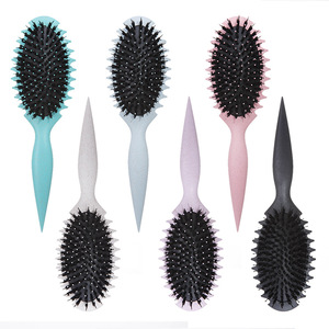 Pointed Tail Curling Brush Oval Nylon Hairbrush With <b>Soft</b> Bristles For Styling And Define Curls - Product Image 5