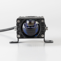 Phare LED de conduite à lentille bleue de 1,9 pouce, faisceau haut/bas, avec mini ventilateur de refroidissement pour voiture, SUV, moto tout-terrain, bus 12-60V