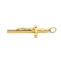Colgante de Cruz de Oro de 14K Hecho a Mano, Personalizable, Unisex, Regalo Religioso Cristiano, Sin Níquel, Sin Plomo, Colgantes Finos de Terceros