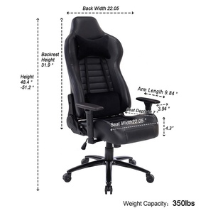 Échantillon gratuit à bascule pas cher Base large marque privée Racing Gamer 1pc ordinateur accoudoir pièces noir blanc <span class=keywords><strong>Recaro</strong></span> bureau chaise de jeu - Product Image 6