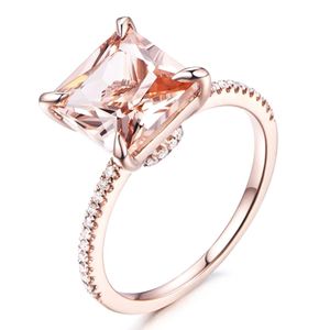 Conjuntos de anillos de compromiso de alta calidad, plata 925, forma de pera, <span class=keywords><strong>morganita</strong></span>, oro rosa plateado, Morgante, boda - Product Image 3