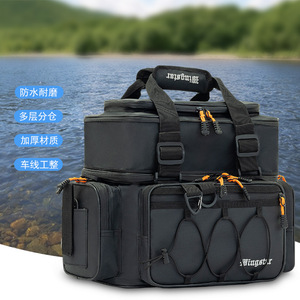 Sac de pêche multifonctionnel imperméable en polyester grande capacité, portable, à bandoulière, trois couches, unisexe - Product Image 3