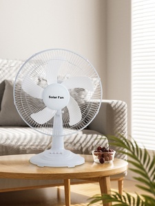 Ventilateur de table solaire de 16 pouces avec batterie rechargeable de 10000 mAh, panneau solaire haute efficacité de 12 W, ventilateur de bureau à 3 vitesses avec port USB - Product Image 1