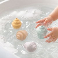 Jouet de bain en silicone pour bébé, 4 pièces, jouets aquatiques, tasses empilables souples, baignoire pour tout-petits
