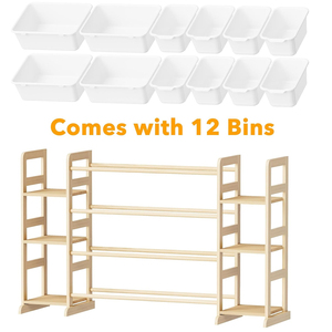 Étagère de <span class=keywords><strong>rangement</strong></span> pour jouets et livres en bois personnalisée pour enfants avec étagères et bacs pour chambre et salle de jeux - Product Image 4