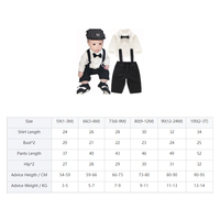 Ensemble 3 pièces en coton de haute qualité pour bébés garçons, style gentleman, chemises blanches à carreaux style chinois + salopettes + nœuds papillon, pour fête d'anniversaire ou tenue formelle