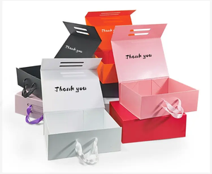 กล่องของขวัญหรูหราขนาดใหญ่กล่องค่าจัดส่งกล่องพับได้พร้อมปั๊มโลโก้ตามสั่ง - Product Image 1