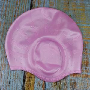 Bonnet de bain en silicone unisexe, protection des oreilles, couleur unie, pour la natation des enfants - Product Image 3