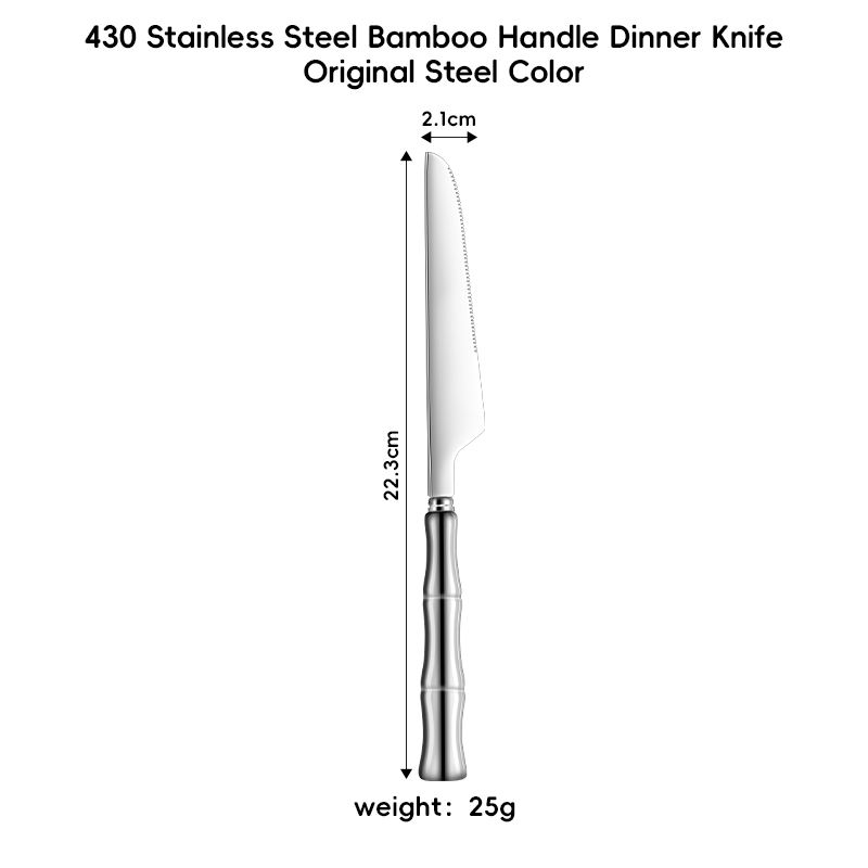 430 Ceramic Bamboo Handle Dinner Knife