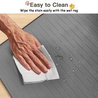 Tapis d'alimentation en silicone extra-large pour animaux de compagnie 100*75cm, hauteur des bords augmentée de 1,5cm, empêche la saleté et le désordre au sol
