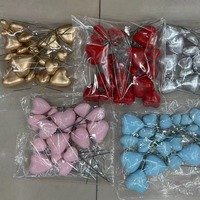 Lot de 20 boules métalliques dorées et argentées pour décoration de gâteaux, inserts de gâteaux d'anniversaire de célébrités sur Internet