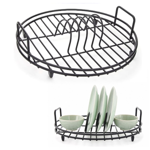 Estante de Almacenamiento y Secado de Platos para Armario de Cocina, Estilo Vintage, de Acero Inoxidable - Product Image 1