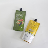 Sachets Mylar Blancs Effet Doux au Toucher, Pochettes Souples Transparentes Argentées avec Bec Verseur 50ml 500ml, Sachets Doypack à Bec Verseur pour Jus