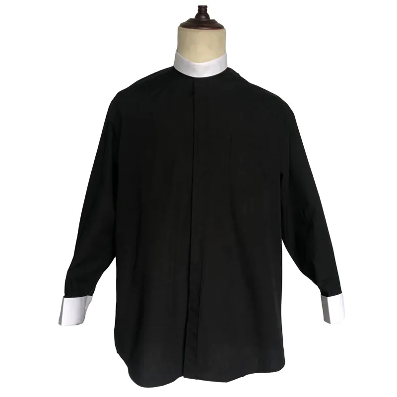 Black detachable-collar clergy shirts