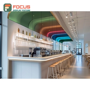 Vitrina Profesional para Café con Frente de Vidrio, Estante para Pastelería, Panel Blanco, Vitrina para Cafetería - Product Image 2