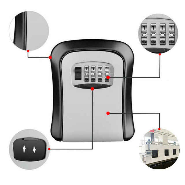 Lockbox for Keys OEM Key Box Anti-Theft Waterproof Password Wall Mount Engineering Plastic Key Storage Box