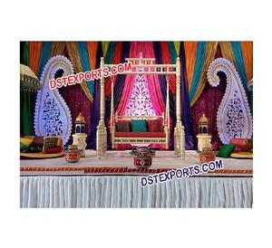 Mehandi Sangeet-Anillo de boda indio, conjunto de escenario de ceremonia, hermoso Columpio de boda, decoraciones de escenario - Product Image 1
