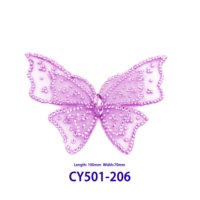 Empeignes de chaussures sur mesure avec papillons en tulle et strass, couleur et logo personnalisés, confortables et respirantes, pièces de chaussures