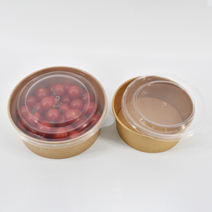 Vente flash - Bol à salade jetable en papier kraft <span class=keywords><strong>TIMECO</strong></span> 24 oz/750 ml avec couvercle pour les fêtes - Product Image 6