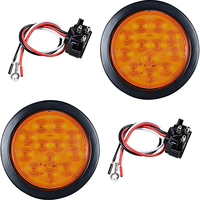 Feux arrière ronds de 4 pouces à 12 LED, feux stop, clignotants, feux de recul, feux antibrouillard avec œillet et câbles à 3 broches pour camion, remorque, camping-car