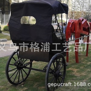 Escultura de caballo de hierro y carroza para decoración de jardín exterior, arte paisajístico moderno con forma de animal y acabado pintado, pieza independiente. - Product Image 3