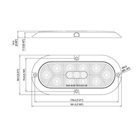 Feu arrière LED ovale de 6 pouces, stop/feu arrière/clignotant et marche arrière, montage en surface, pour camion et remorque, conforme aux normes DOT/SAE/FMVSS108