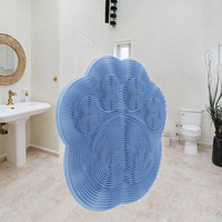 Brosse de bain moderne en silicone à motif uni, tampon exfoliant dorsal avec autocollant mural à ventouse pour salle de bain, tapis de massage des pieds