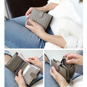 Portefeuille minimaliste pour femmes en cuir véritable, pochette de rangement, classeur de documents, organiseur de portefeuille - Product Image 4