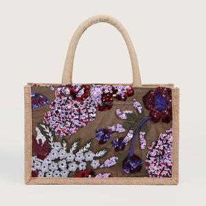 Perfect Quality Colorful <strong>Sequin</strong> Tote Bag Straw Woven Bag Women's Embroidery Woven <strong>Handbags</strong> - Product Image 4