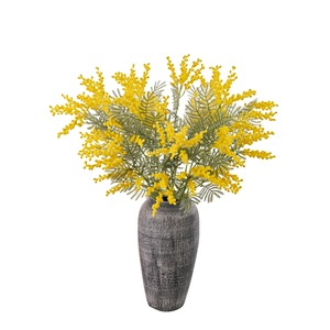 Fleur artificielle d'albizia jaune Haiyan en plastique, décoration d'intérieur, bouquet de mariage, résistante à la chaleur, CallaFloral - Product Image 5