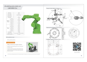 Bras de robot industriel 6 axes de haute qualité pour le meulage et le polissage, avec une capacité de charge de 50 kg et un rayon de travail de 1000 mm. - Product Image 2