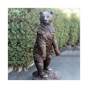 Gran escultura de animales al aire libre arrebatando pez oso y águila estatua de bronce - Product Image 3