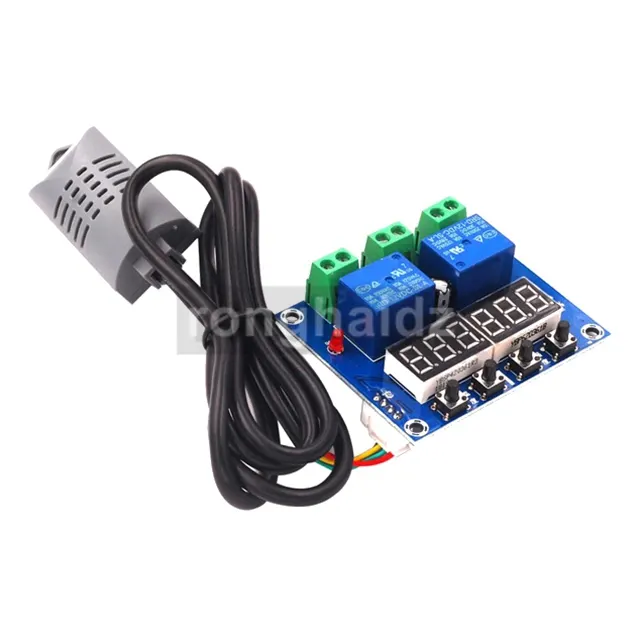 High Precision DC 12V 10A Digital LED Dual Output Temperature and Humidity Controller Module with SHT20 Sensor XH-M452
