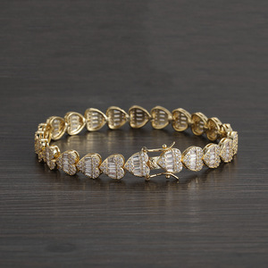 Love Zircon <b>Bracelet</b> Men's and Women's <b>Bracelet</b> <b>Couple</b> Stacked Wind Tennis Chain Heart Shape Tanjing Fashion Lijing Necklace - Product Image 2