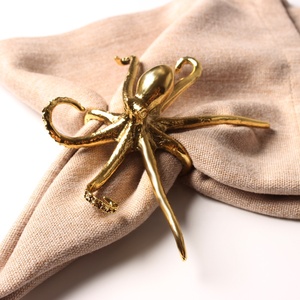 Vòng Giữ Khăn Ăn Hình Con Vật Bằng Kim Loại Màu Vàng Bạc Cổ Xưa Hình Con Bạch Tuộc Để Trang Trí Nhà Cửa, Tiệc Chủ Đề - Product Image 6