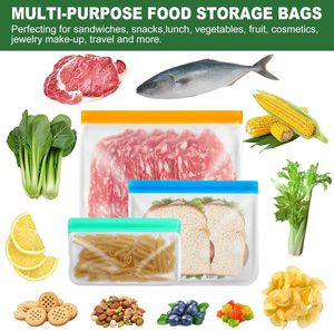 Waterproof Eco-Friendly Reusable Food-Grade Square Storage <b>Bag</b> Set <b>Foldable</b> Design Customizable Capacity PEVA Material for - Product Image 4