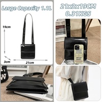Sac bandoulière antivol en tissu PU résistant aux éclaboussures avec poche pour documents, idéal pour les voyages d'affaires, les trajets quotidiens et les déplacements.