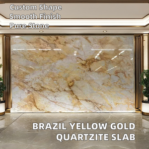 Brazil Yellow Quartzite Slab Translucent Polished Crystal Gold Natural <strong>Stone</strong> for Interior Decor - Product Image 4