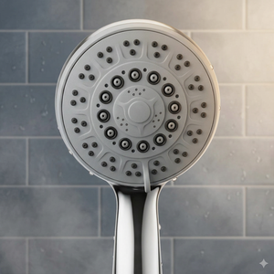 Ensemble de pommeau de douche moderne en acier inoxydable avec design multi-jets pour économie d'eau et finition argentée - Product Image 2