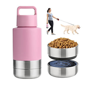 Custom logo 3 in 1 Style 32oz Portable Stainless Steel Pet Feeder Outdoor <b>Travel</b> <b>Bowl</b> Insulated <b>Dog</b> Water Bottle - Product Image 1