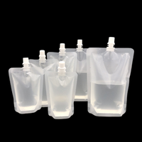 Sacs à Bec Verseur Transparents en Plastique de Sécurité Alimentaire pour Emballage de Liquides, Soupes, Eaux, Jus de Fruits et Boissons – Pochettes de Recharge