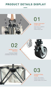 Heavy Duty Ngoài Trời Trailer Trọng Lượng Nhẹ Có Thể Điều Chỉnh Gấp Chất Béo 4 Bánh Xe Cắm Trại Giỏ Hàng Tải <span class=keywords><strong>300</strong></span> Pound Công Suất Xe Đẩy Tay - Product Image 5