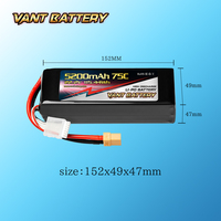 Batterie VANT FPV Batterie de drone 6S 22.2V 5200mah 75C Batterie Lipo RC en graphène Boîtier souple avec XT90 pour drones FPV UAV