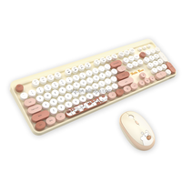 Factory Custom Logo Teclados Retro Computer Wireless Keyboard And Mouse Set