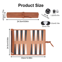 Luxuriöses PU-Leder Backgammon-Set Aufrollbares Tragbares Reise-Faltbares Strategie-Brettspiel Mit Aufbewahrungstasche Personalisiert