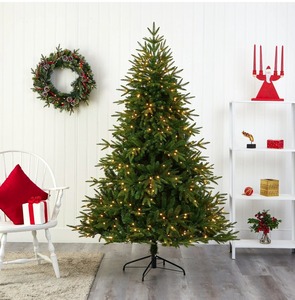 Nouvel arbre de Noël <span class=keywords><strong>artificiel</strong></span> pré-éclairé respectueux de l'environnement, arbre de Noël en <span class=keywords><strong>sapin</strong></span>, y compris des supports qui peuvent être fixés - Product Image 1